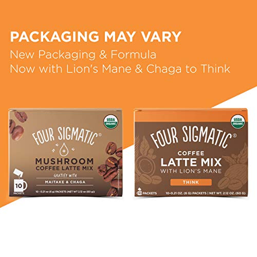 Four Sigmatic Mushroom Coffee Latte, Organic Instant Coffee Latt