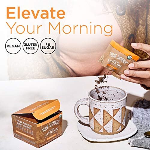 Four Sigmatic Mushroom Coffee Latte, Organic Instant Coffee Latt