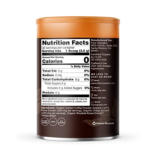 Organic Instant Coffee Powder By Four Sigmatic | Arabica Instant