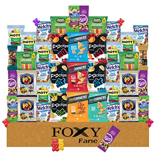 Foxy Fane 40 count Premium Gluten-Free Healthy Snack Box - Ideal...