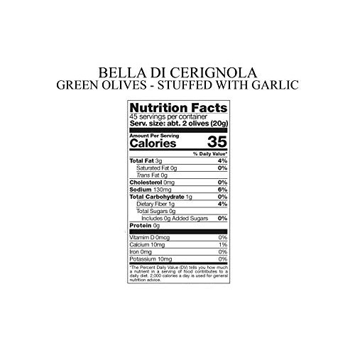 Framore, Green Olives Bella Di Cerignola Stuffed With Garlic Fif