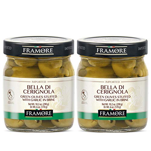 Framore, Green Stuffed Olives With Garlic Bella Di Cerignola 10.