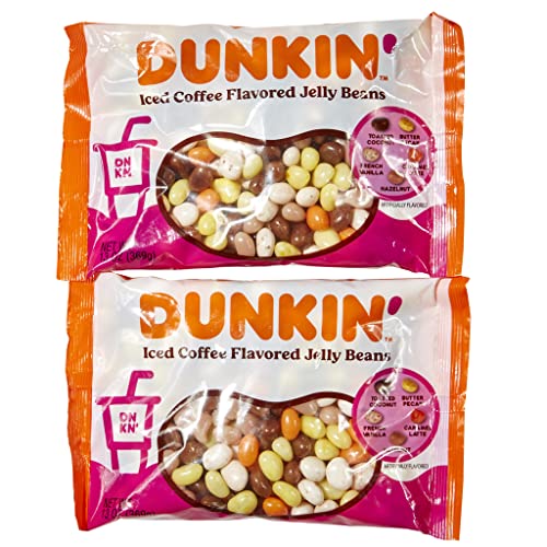 Dunkin Iced Coffee Flavored Jelly Beans, 2 Bags, 26 Oz Total