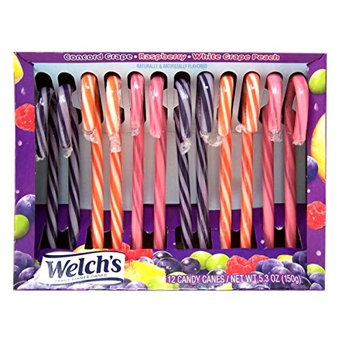 Welchs Fruit Flavored Christmas Candy Canes Individually Wrappe