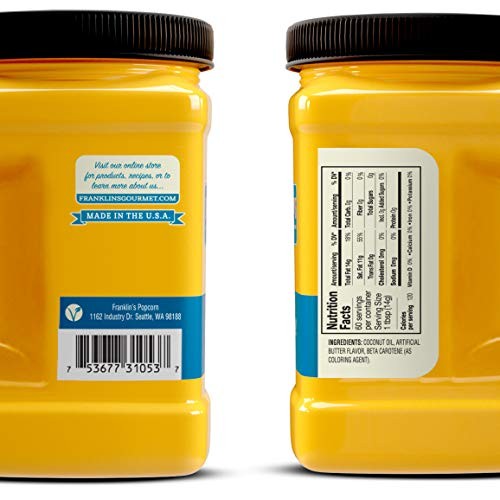 Franklin’S Gourmet Popcorn Butter Flavored Coconut Oil - 30 Oz. Franklin’S Gourmet Popcorn Butter Flavored Coconut Oil - 30 Oz.