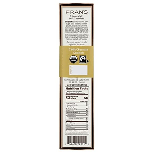 Frans Chocolates Organic Caramel Milk Chocolate Classic, 2.1 Oz