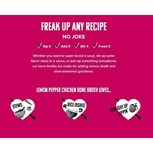 Freak Flag Organics | Lemon Pepper Chicken Bone Broth Soup Stock