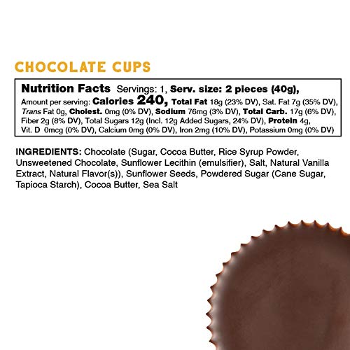 Free 2B Chocolate Sun Cups Gluten-Free, Dairy-Free, Nut-Free And