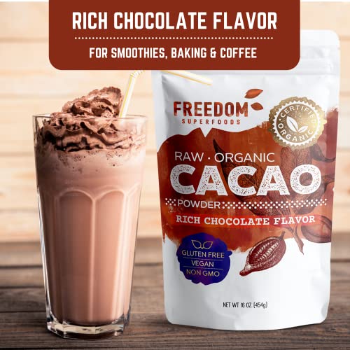 Cacao Powder Organic Raw - Natural Unsweetened Cocoa - Rich Dark...