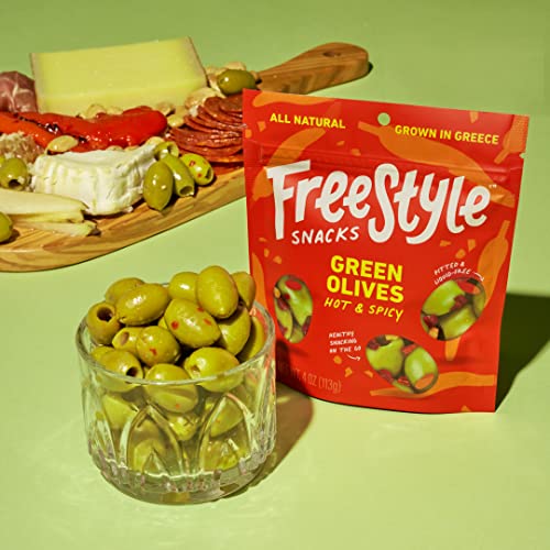 Freestyle Snacks Olive Snack Packs - Fresh Pitted Green Olives,