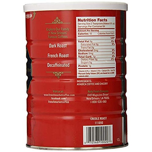 French Market Coffee, Coffee &Amp; Chicory, Medium-Dark Roast Ground