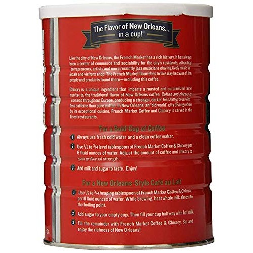 French Market Coffee, Coffee &Amp; Chicory, Medium-Dark Roast Ground