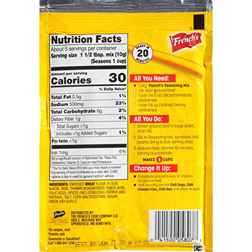 Frenchs Chili Mix 1.75 Oz-6 Packets