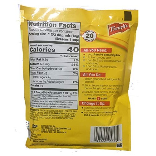 Frenchs Chili-O With Onion-10 Packages Of 2.25Oz