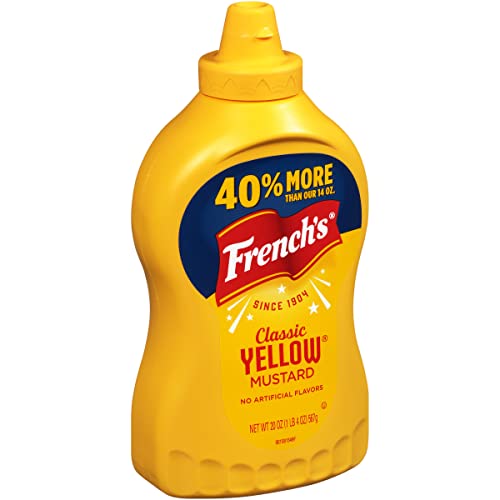 Frenchs Classic Yellow Mustard, No Artificial Colors, 20 Oz
