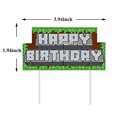 5Pcs Pixel Style Party Supplies Cake Decoration Birthday Cupcake