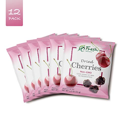 Fresh Elements Dried Cherries, 1.1oz pack, Preservative Free, Gl...