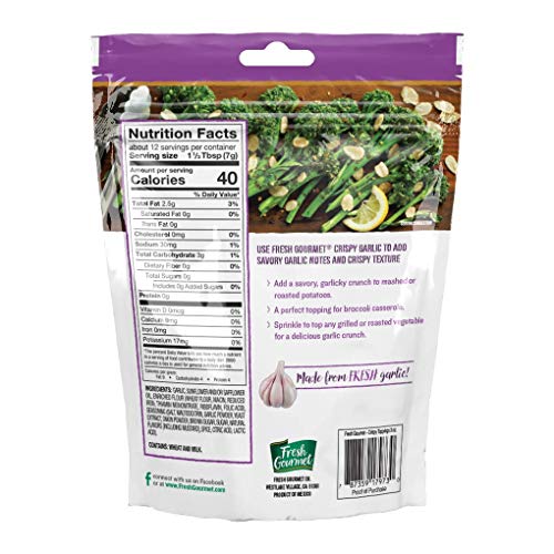 Fresh Gourmet Crispy Garlic, Lightly Seasoned, 3 Ounce Pack Of 6