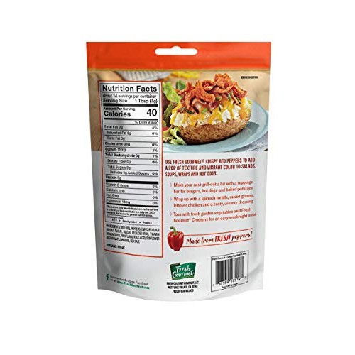 Fresh Gourmet Crispy Red Peppers, Lightly Salted, 3.5-Ounce Pac