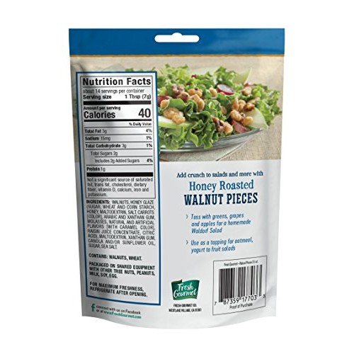 Fresh Gourmet Walnut Pieces, Glazed, 3.5 Ounce Pack Of 9