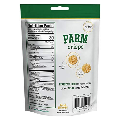 Fresh Gourmet Parmesan Cheese Crisps – 1.76 Ounce, 12 Pack – 100