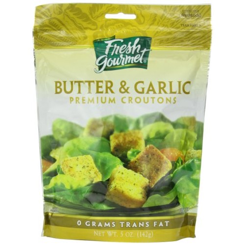 Fresh Gourmet Premium Croutons, Butter & Garlic, 5 Ounce Pack o...