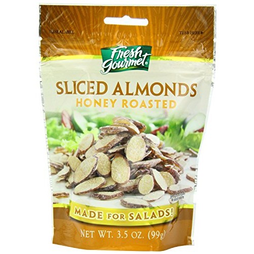 Fresh gourmet Sliced Almonds, Honey Roasted, 3 Pack