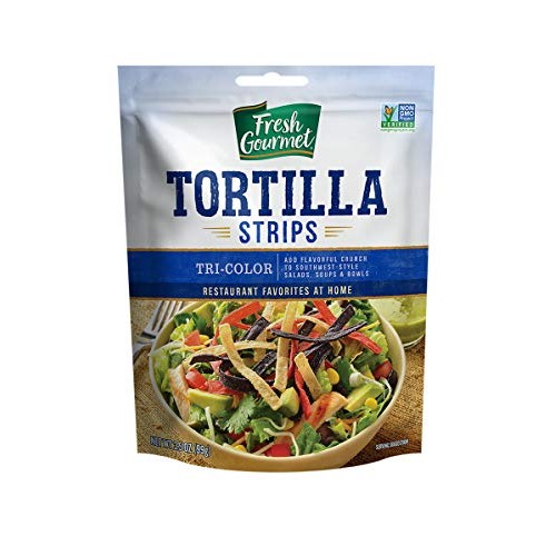 Fresh Gourmet Tortilla Strips, Tri-Color, 3.5 Ounce Pack Of 9