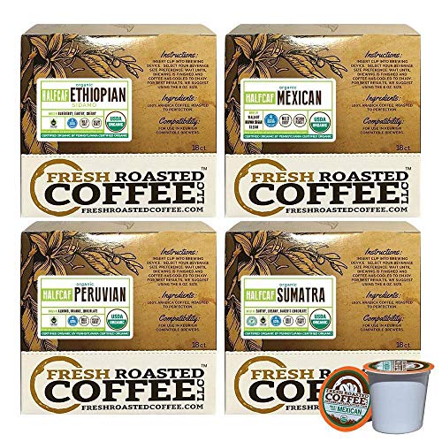 Fresh Roasted Coffee Llc, Organic Half Caf Coffee Pod Variety Pa
