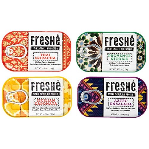 Freshé Gourmet Canned Tuna Variety Pack 4 Pack Healthy High-Pr