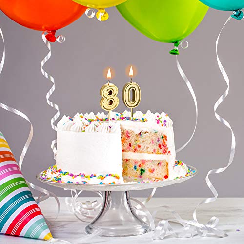 80Th Birthday Candles Cake Numeral Candles Happy Birthday Cake C