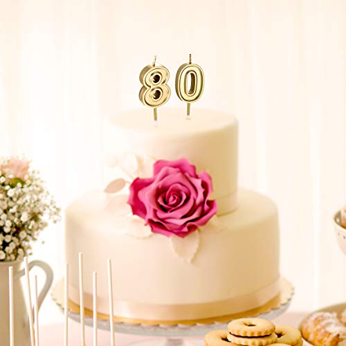 80Th Birthday Candles Cake Numeral Candles Happy Birthday Cake C
