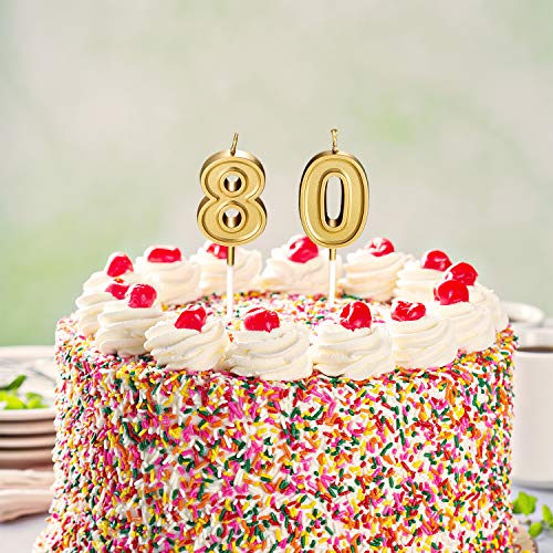 80Th Birthday Candles Cake Numeral Candles Happy Birthday Cake C