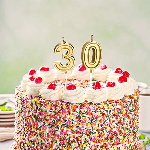 Frienda 30Th Birthday Candles Cake Numeral Candles Happy Birthda
