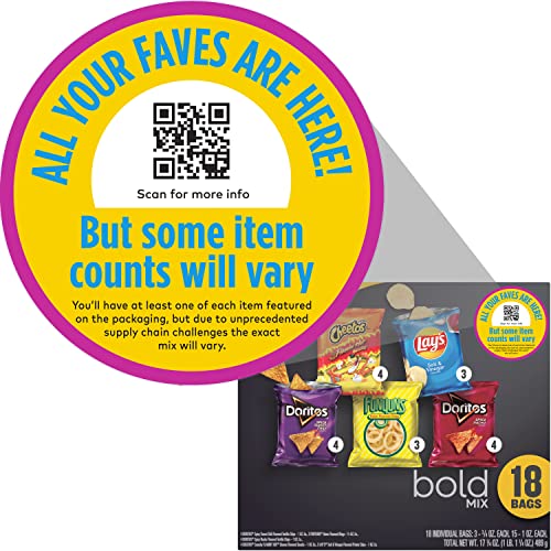Frito-Lay Bold Mix Variety Pack Box, 18 Pack Assortment May V