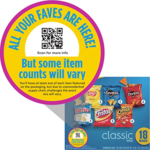 Frito-Lay Classic Mix Variety Pack, 18 Pack Assortment May Vary