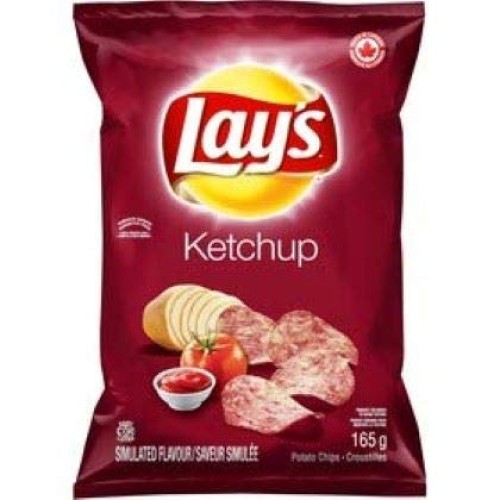 Lays Ketchup Chips - Large Bag - 165 Grams - No Popped Bags - Pa Lays Ketchup Chips - Large Bag - 165 Grams - No Popped Bags - Pa