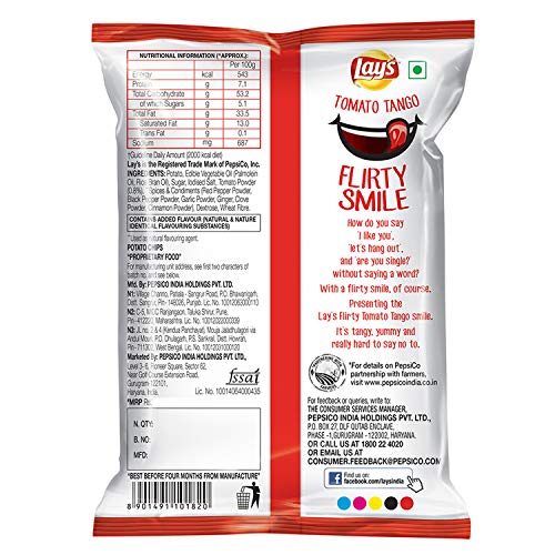 Lays Spanish Tomato Tango Potato Chips 52 Grams, India