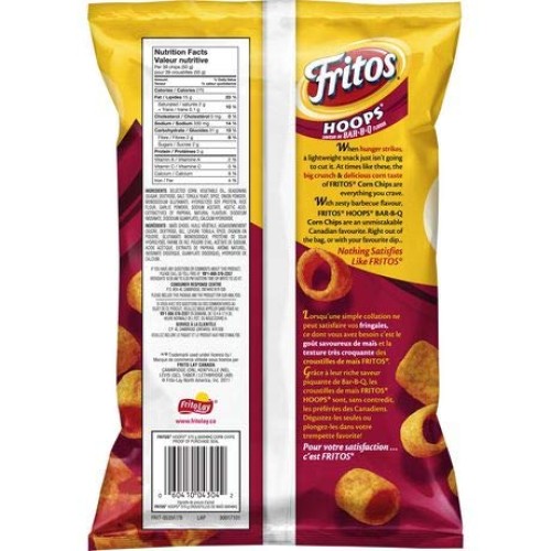 Frito Hoops Bbq Bar B Q Large 370G Bag From Canada
