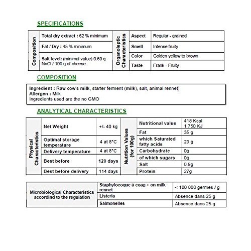 French Cow Milk Cheese, Comte Aoc - 1 Lb