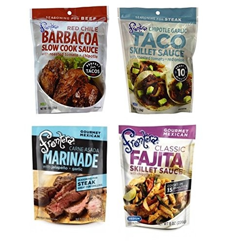 Frontera Gourmet Mexican Simmer Marinade Sauce Pouch 4 Flavor Va