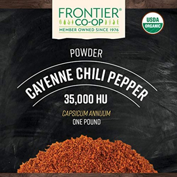 Frontier Co-op Chili Peppers Ground, Cayenne 35,000 HU, Certifie...