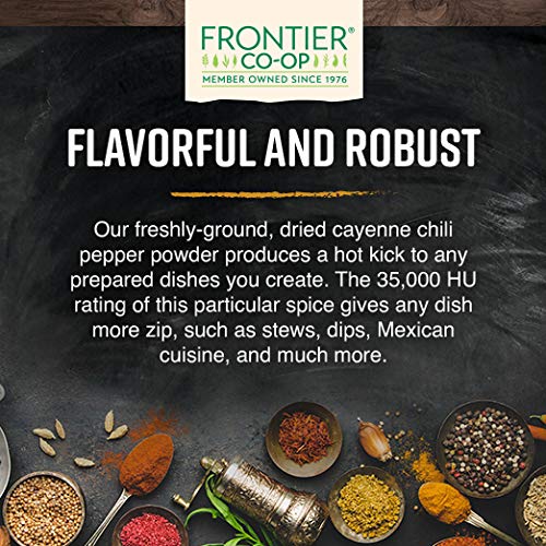 Frontier Co-Op Chili Peppers Ground, Cayenne 35,000 Hu, Certifie