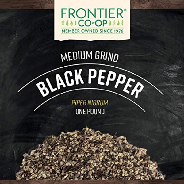 Frontier Co-op Pepper, Black Medium Grind Dustless, Kosher, Non-...