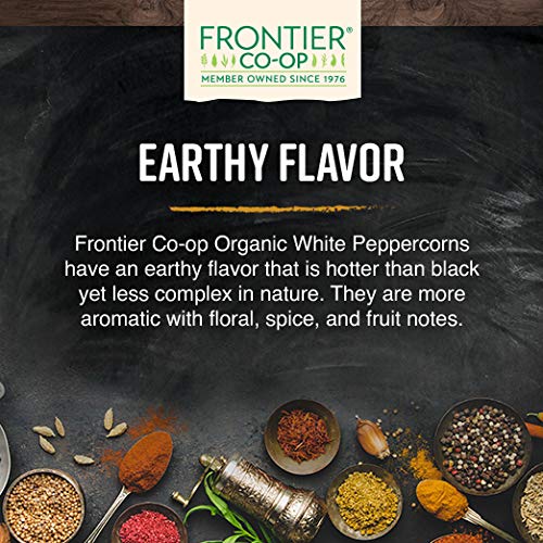 Frontier Co-Op Peppercorns, White Whole, Certified Organic, Kosh