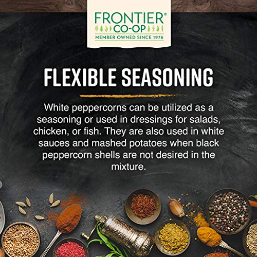 Frontier Co-Op Peppercorns, White Whole, Certified Organic, Kosh