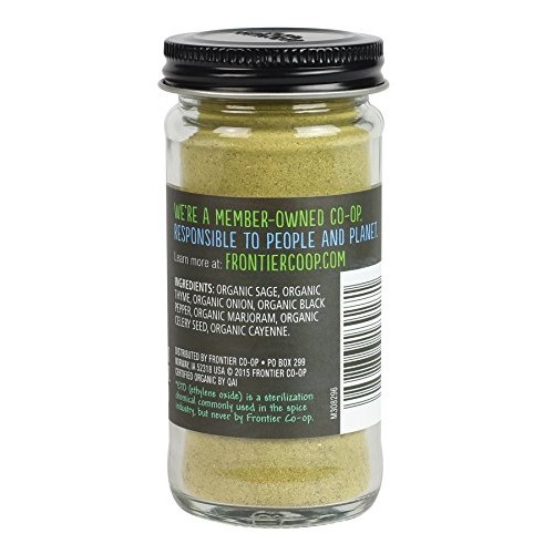 Frontier Poultry Seasoning Certified Organic, Salt-Free Blend, 1