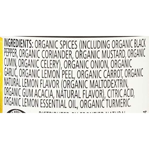 Frontier, Salt Free Organic Seasoning Lemon Pepper, 2.5 Oz