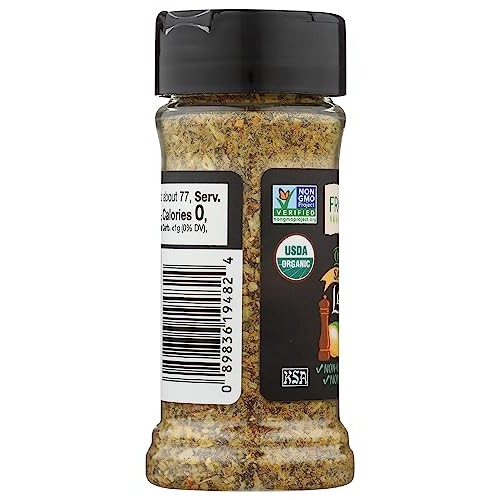 Frontier, Salt Free Organic Seasoning Lemon Pepper, 2.5 Oz