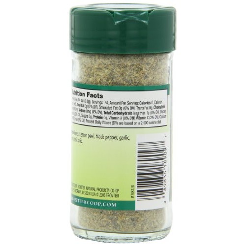 Frontier Seasoning Blends, Salt-Free Lemon Pepper, 2.08-Ounce Bo...
